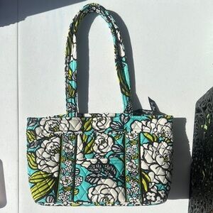 Floral Tote Bag - Green and White